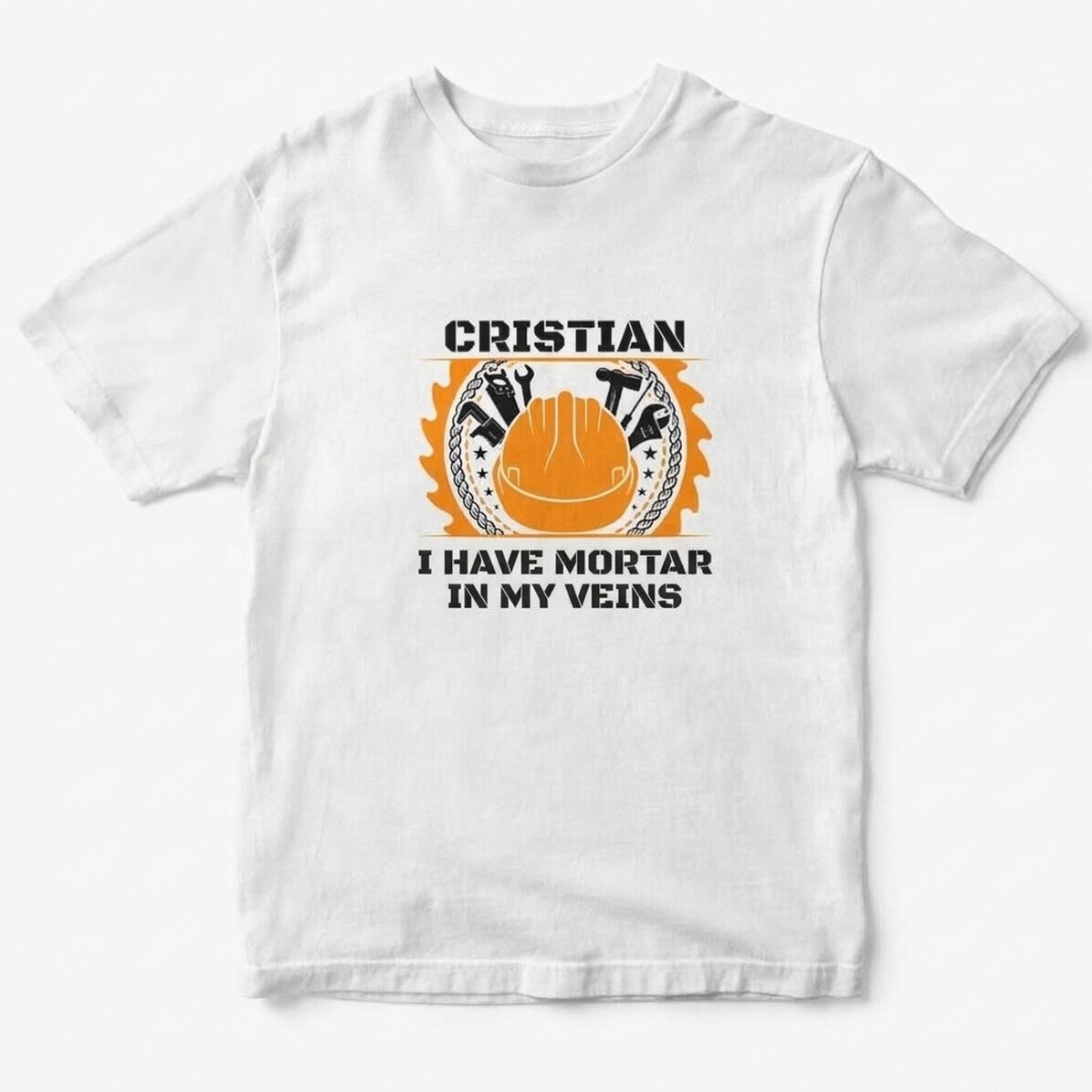 Camiseta de algodón personalizada con texto para constructores - Equipamiento