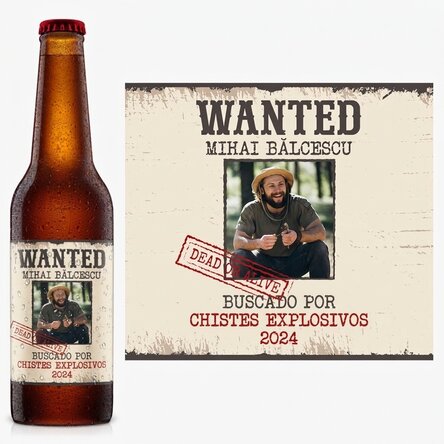 Cerveza personalizada con mensaje - Wanted
