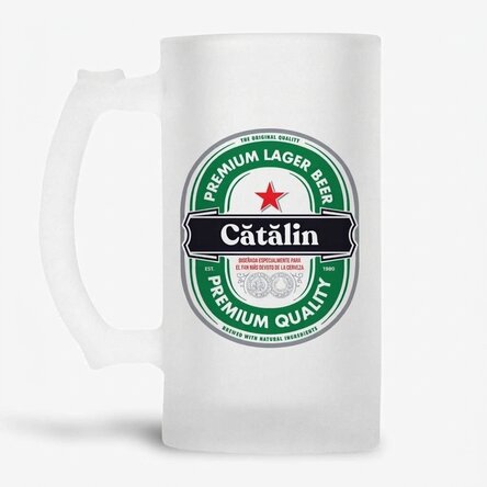 Jarra de cerveza personalizada con mensaje: «El fan más fiel de la cerveza»