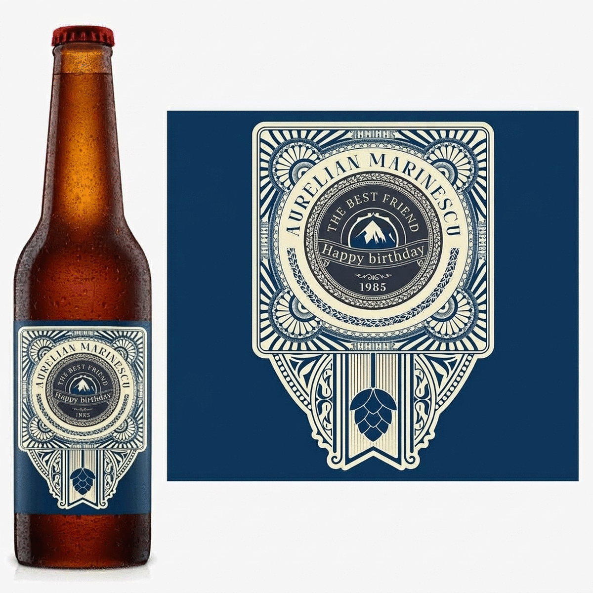 Cerveza personalizada con mensaje - Vintage Hop