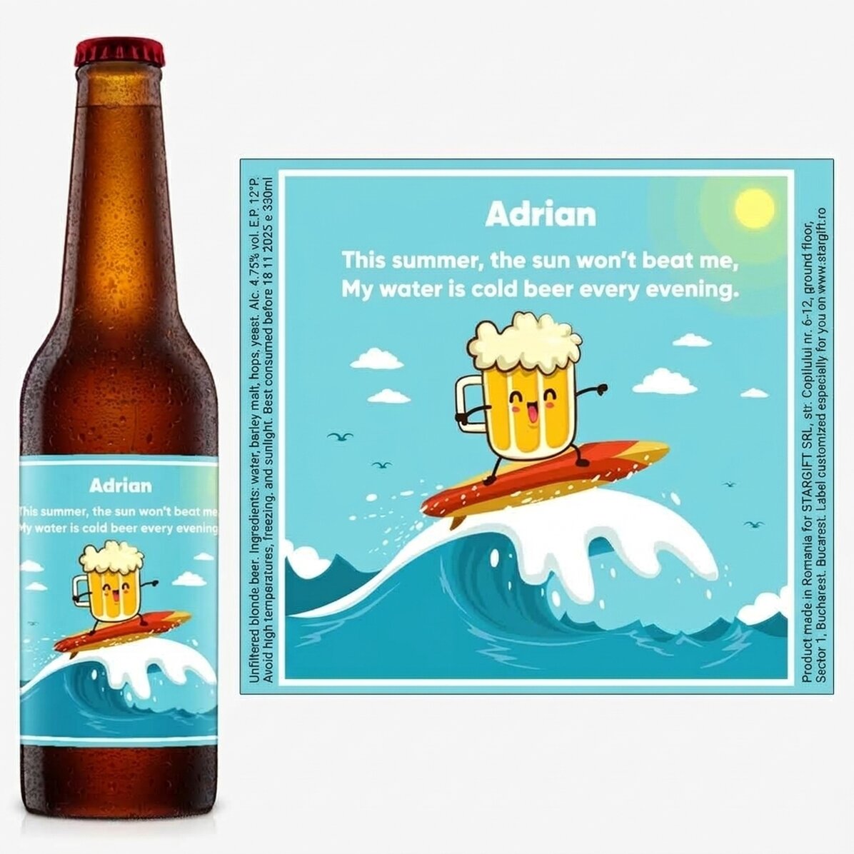 Cerveza personalizada con mensaje - Cerveza especial de verano
