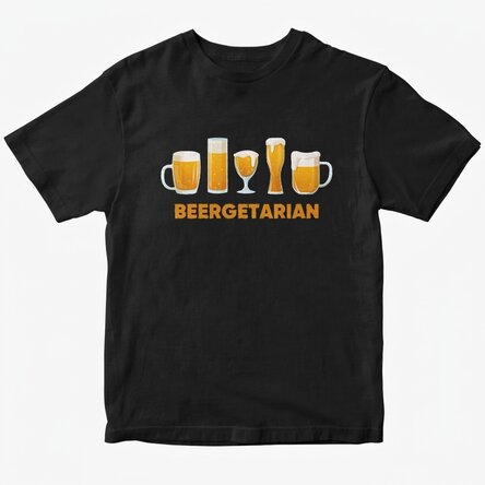 Camiseta de algodón personalizada con texto - Beergetarian