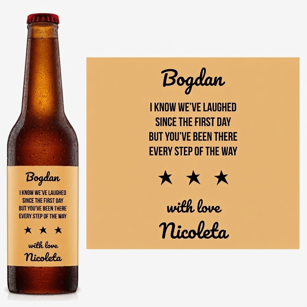 Cerveza personalizada con mensaje - Stars