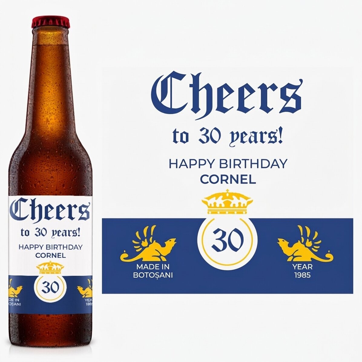 Cerveza personalizada con texto - Crown