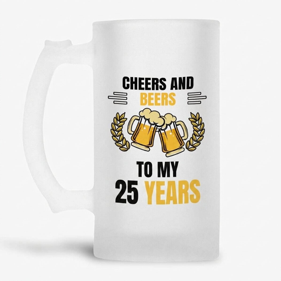 Jarra de cerveza personalizada con mensaje - Cheers and Beers