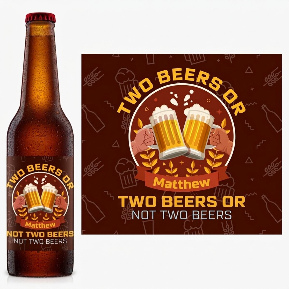 Cerveza personalizada con texto - Two beers
