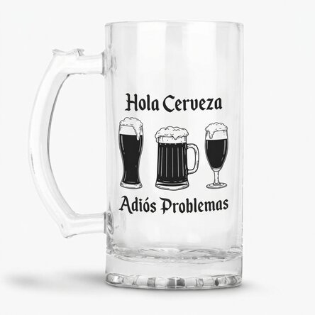 Jarra de cerveza personalizada con mensaje - Hello Beer