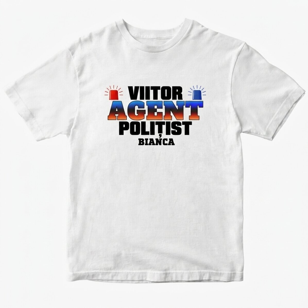 Camiseta de algodón personalizada con el texto «Future police officer»