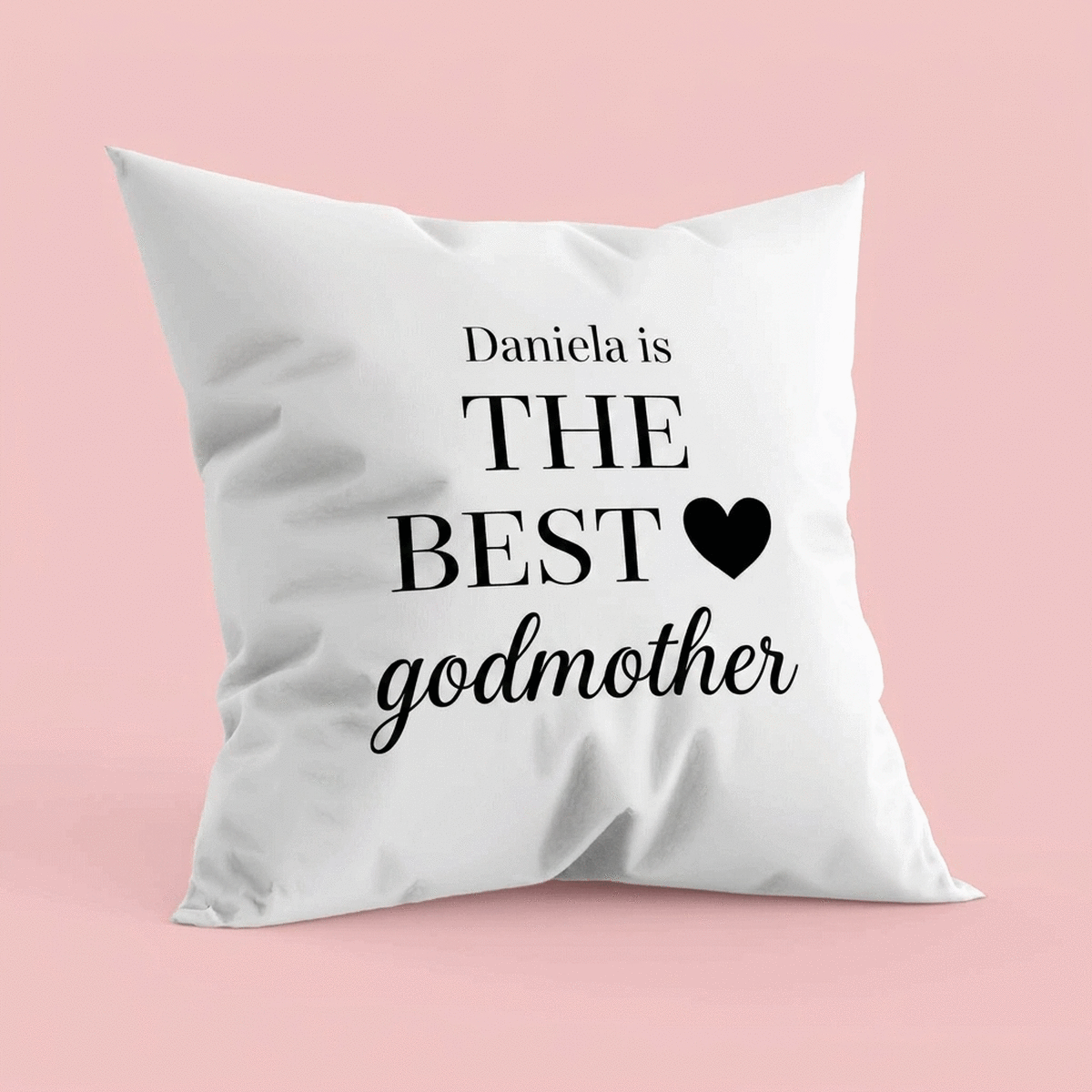 Cojín personalizado con mensaje para los padrinos