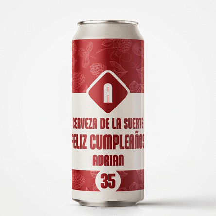 Cerveza en lata personalizada con texto - Lucky Beer