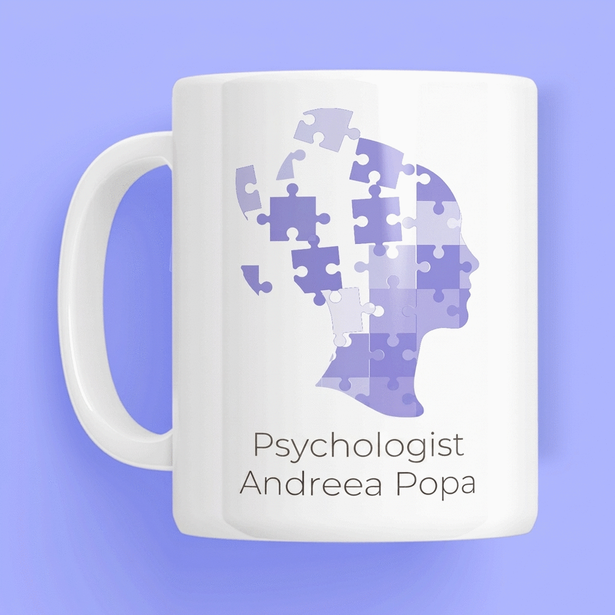 Taza personalizada con texto para psicólogos - Mental puzzle