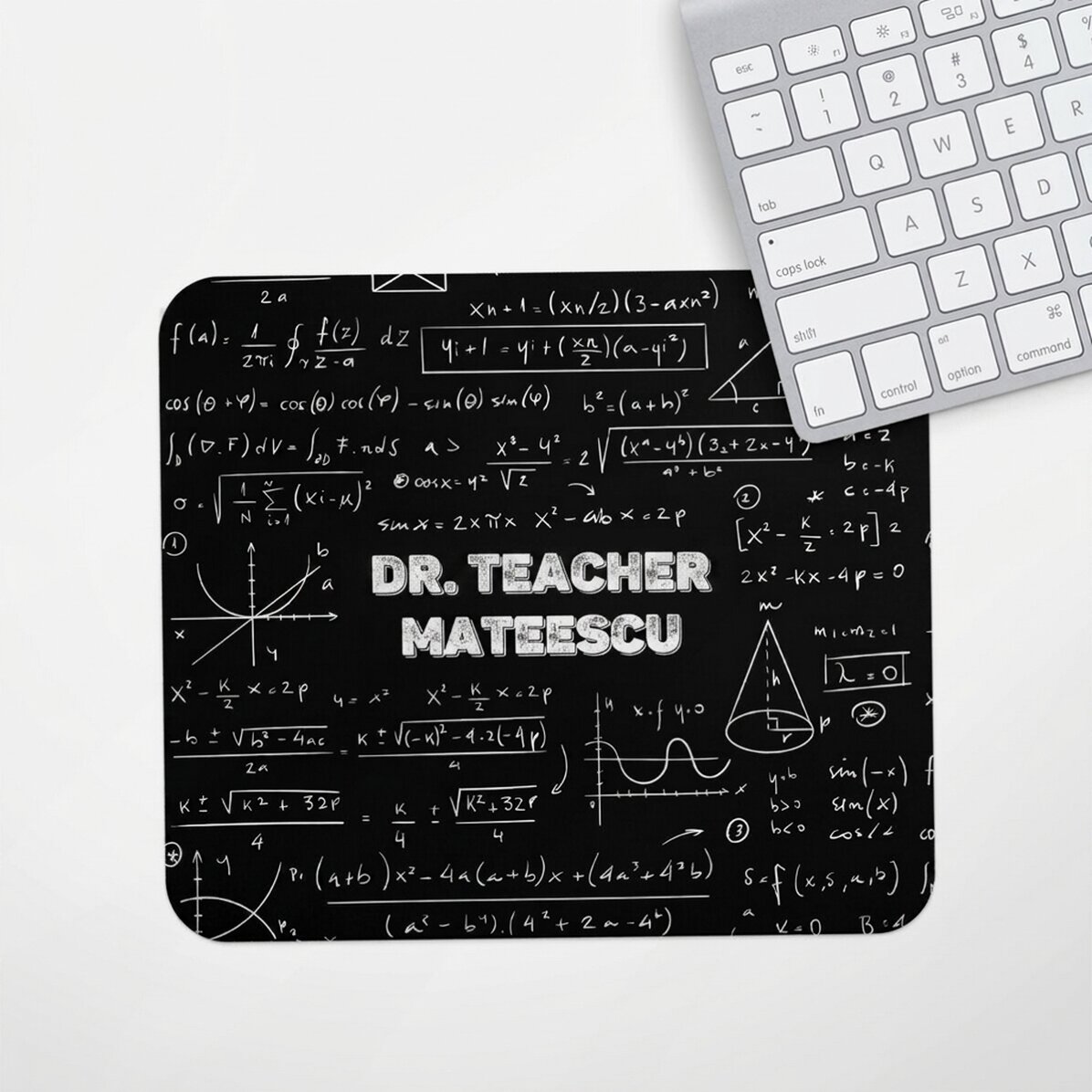 Alfombrilla de ratón personalizada con nombre: «Profesor de matemáticas»