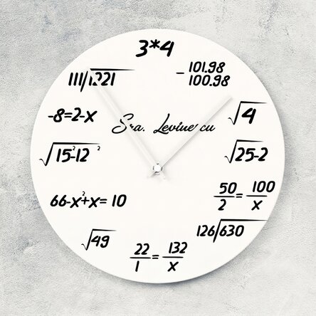 Reloj personalizado con nombre - Matemáticas
