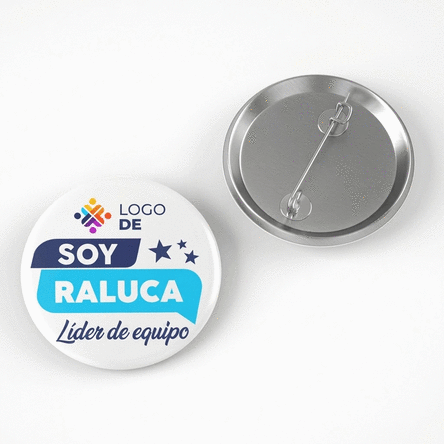 Chapa personalizada con mensaje y logotipo - Team