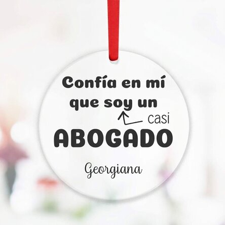 Adorno redondo personalizado con texto - Abogado