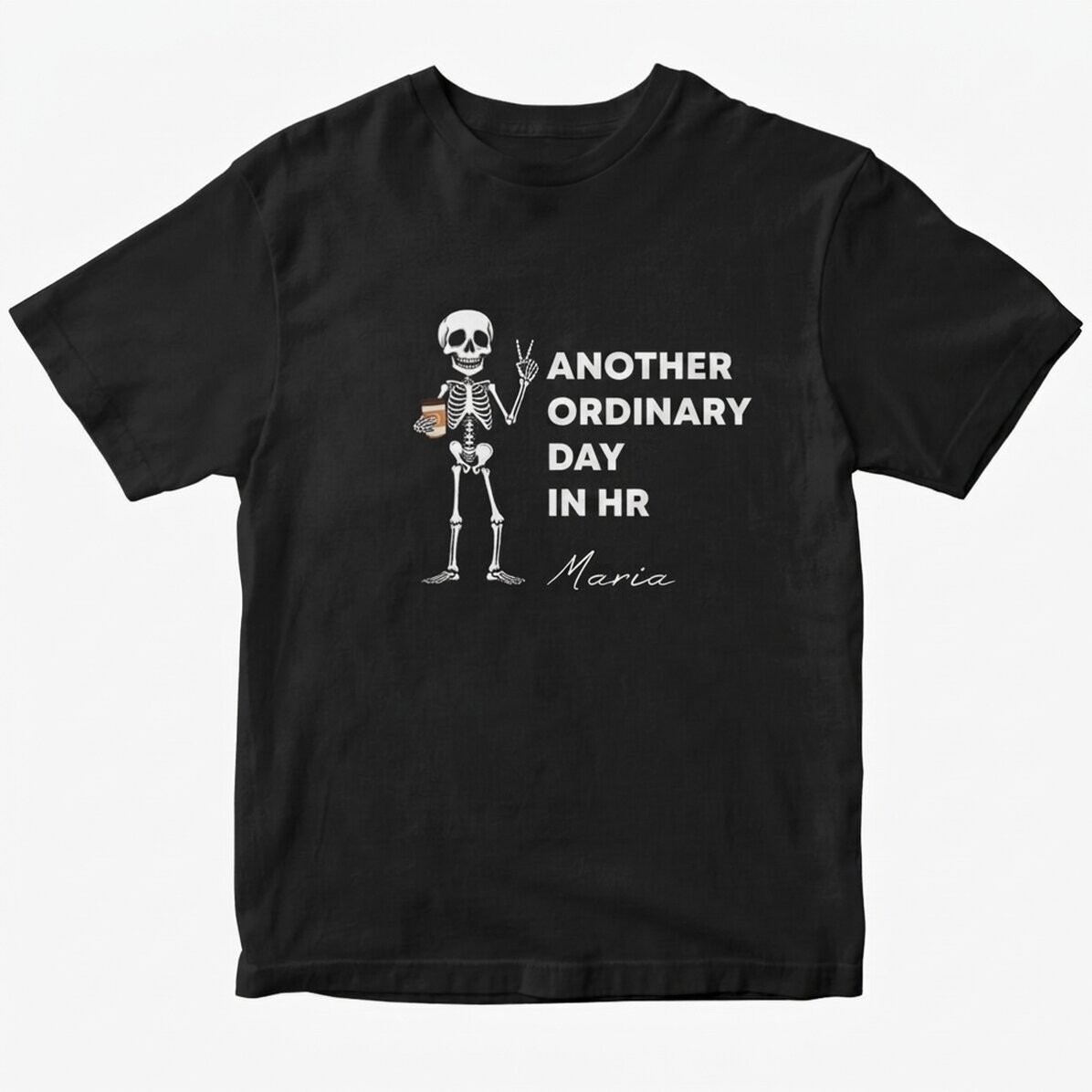 Camiseta de algodón personalizada con el texto «Just another day»