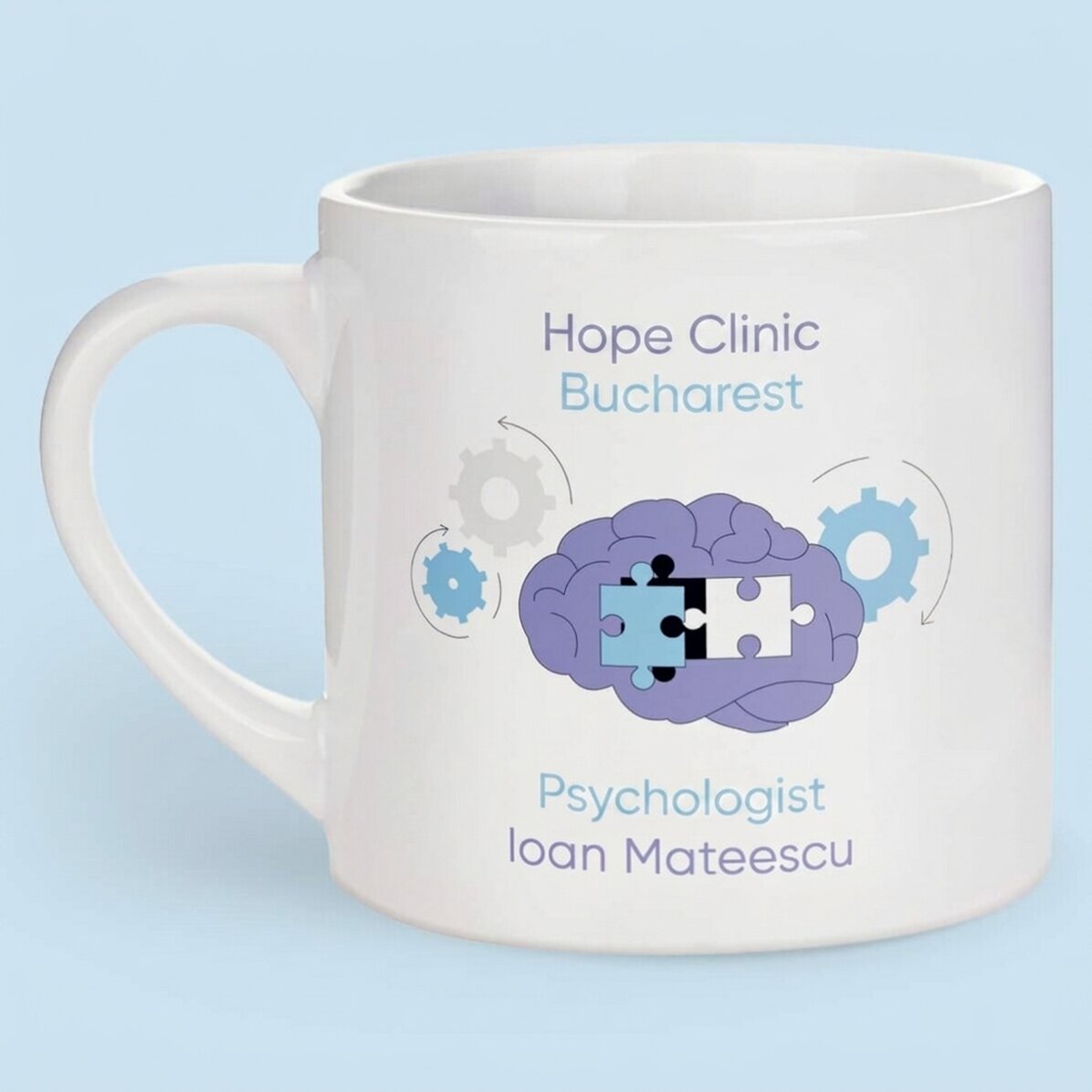 Taza de espresso personalizada con texto - Psicólogo