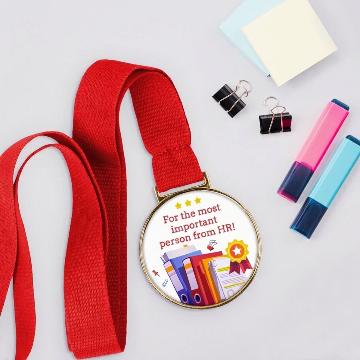 Medalla personalizada con mensaje - RR. HH.