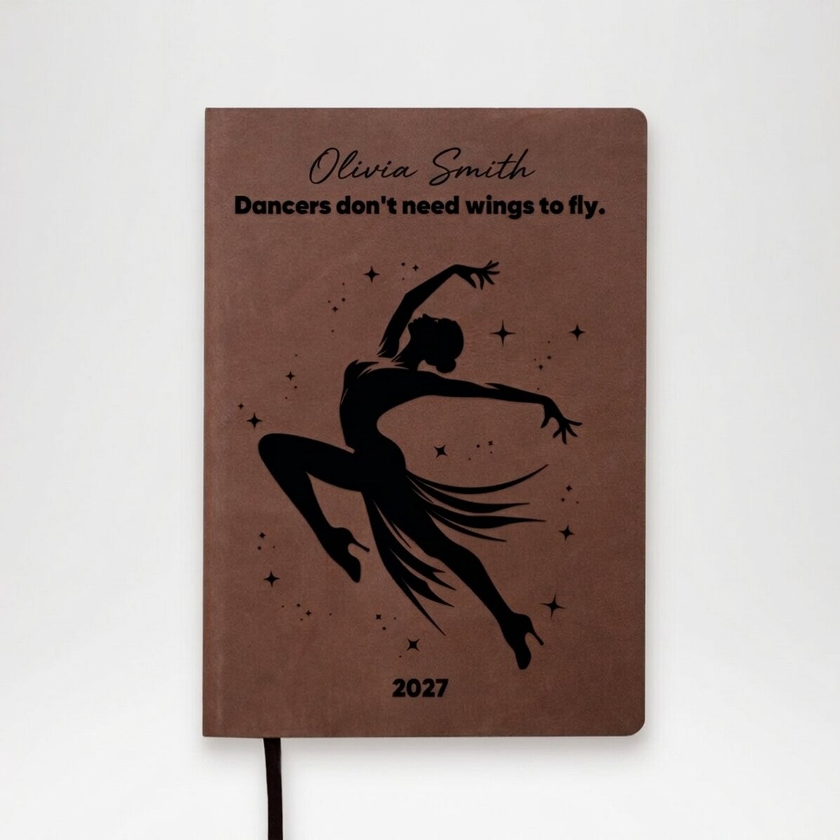Agenda de piel personalizada con texto - Dancer