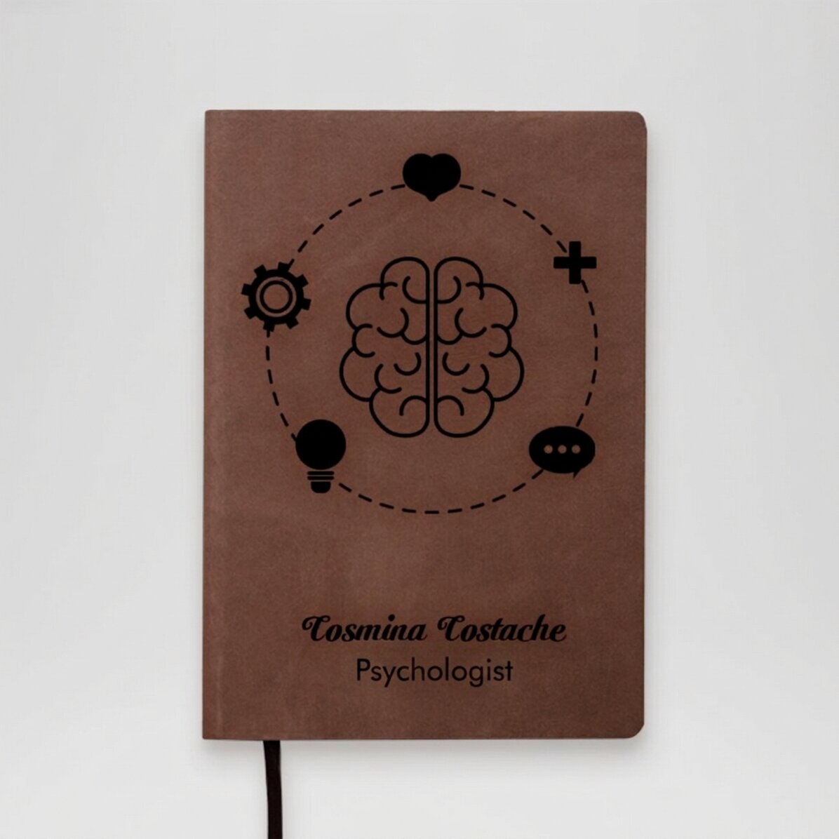 Agenda de piel personalizada con mensaje - Psicólogo