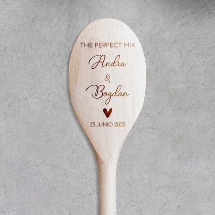 Cuchara de madera personalizada con texto - The Perfect Mix