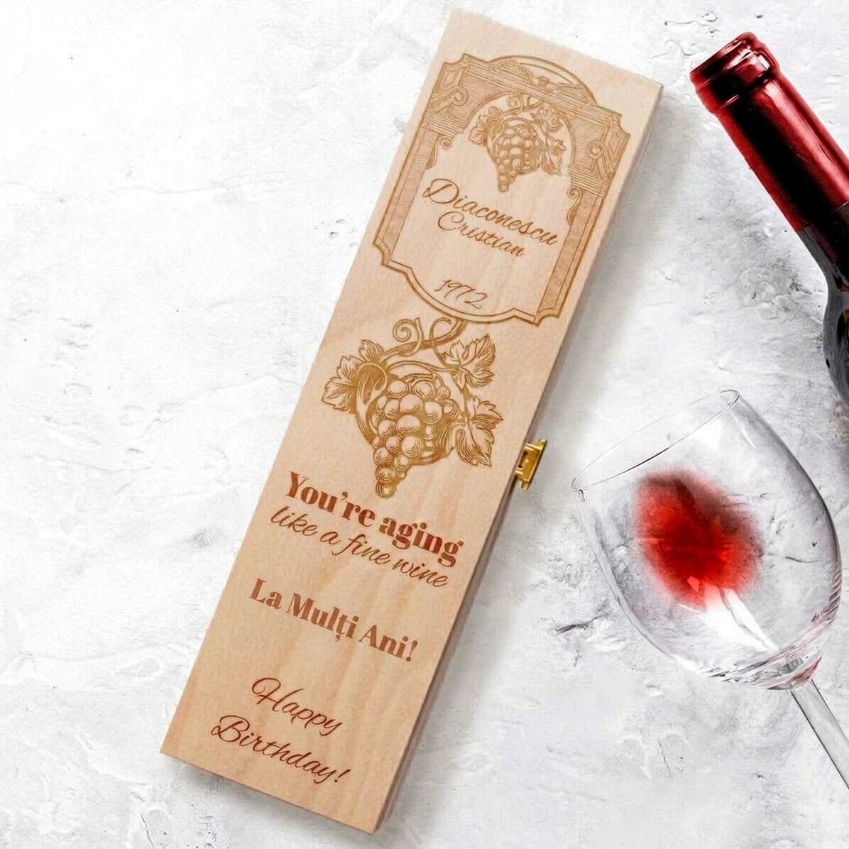 Caja de vino personalizada con texto - Fine wine