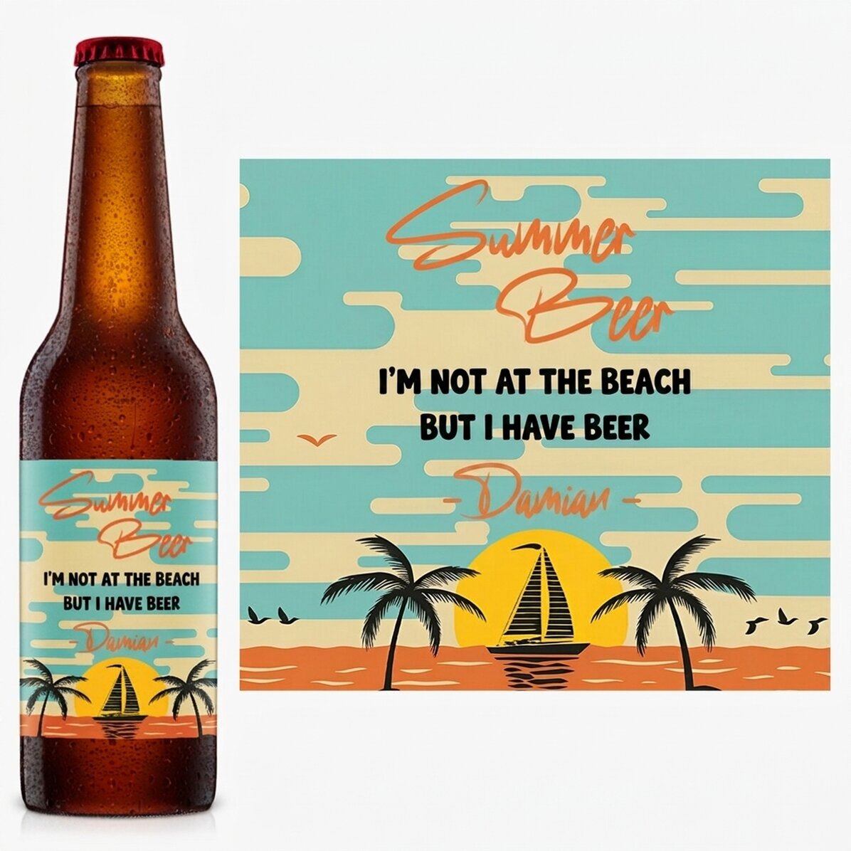 Cerveza personalizada con texto - Summer vibes