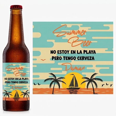 Cerveza personalizada con texto - Summer vibes