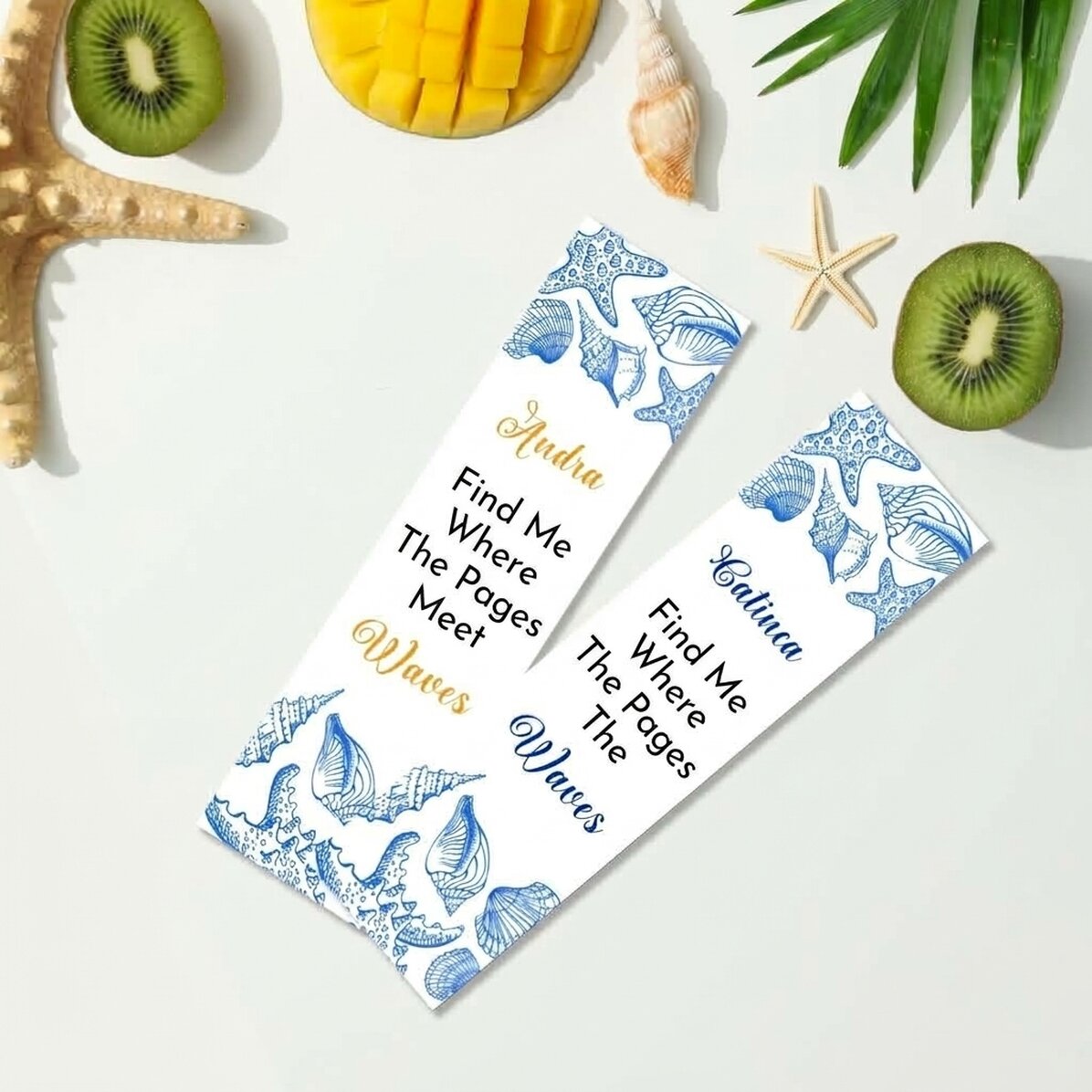 Marcapáginas personalizado con texto - Concha