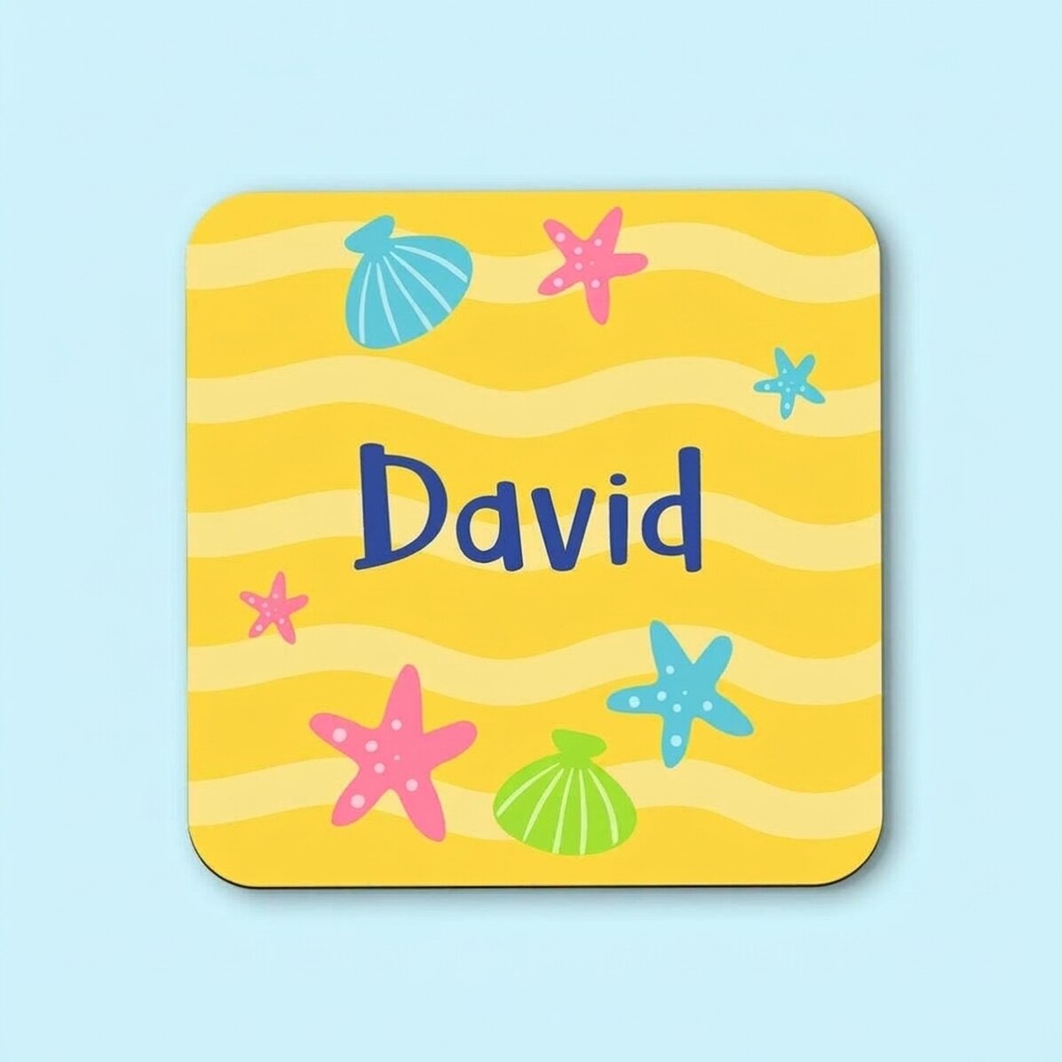 Posavasos personalizado con texto para niños - Summer
