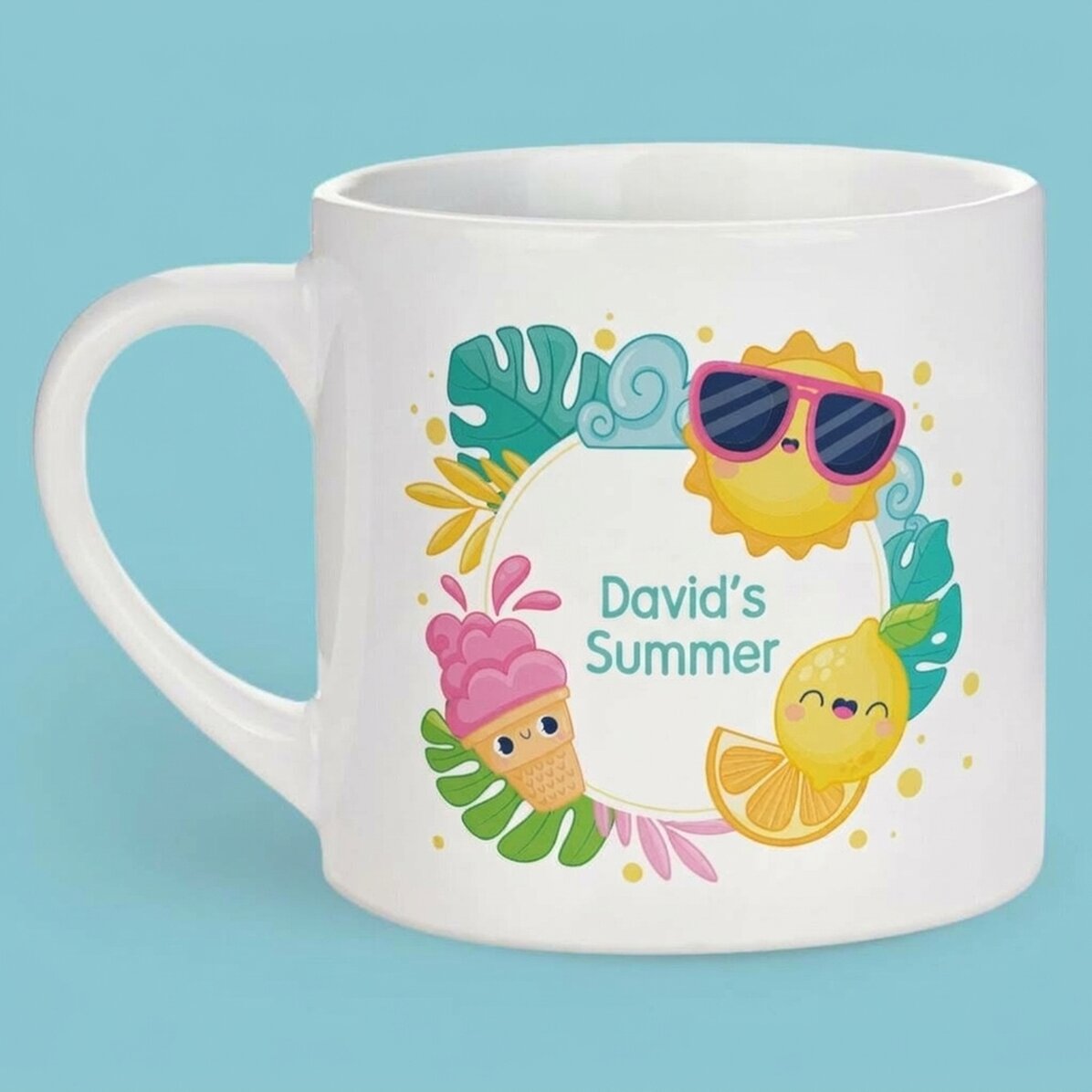 Vaso personalizado para niños con nombre - Vacaciones de verano