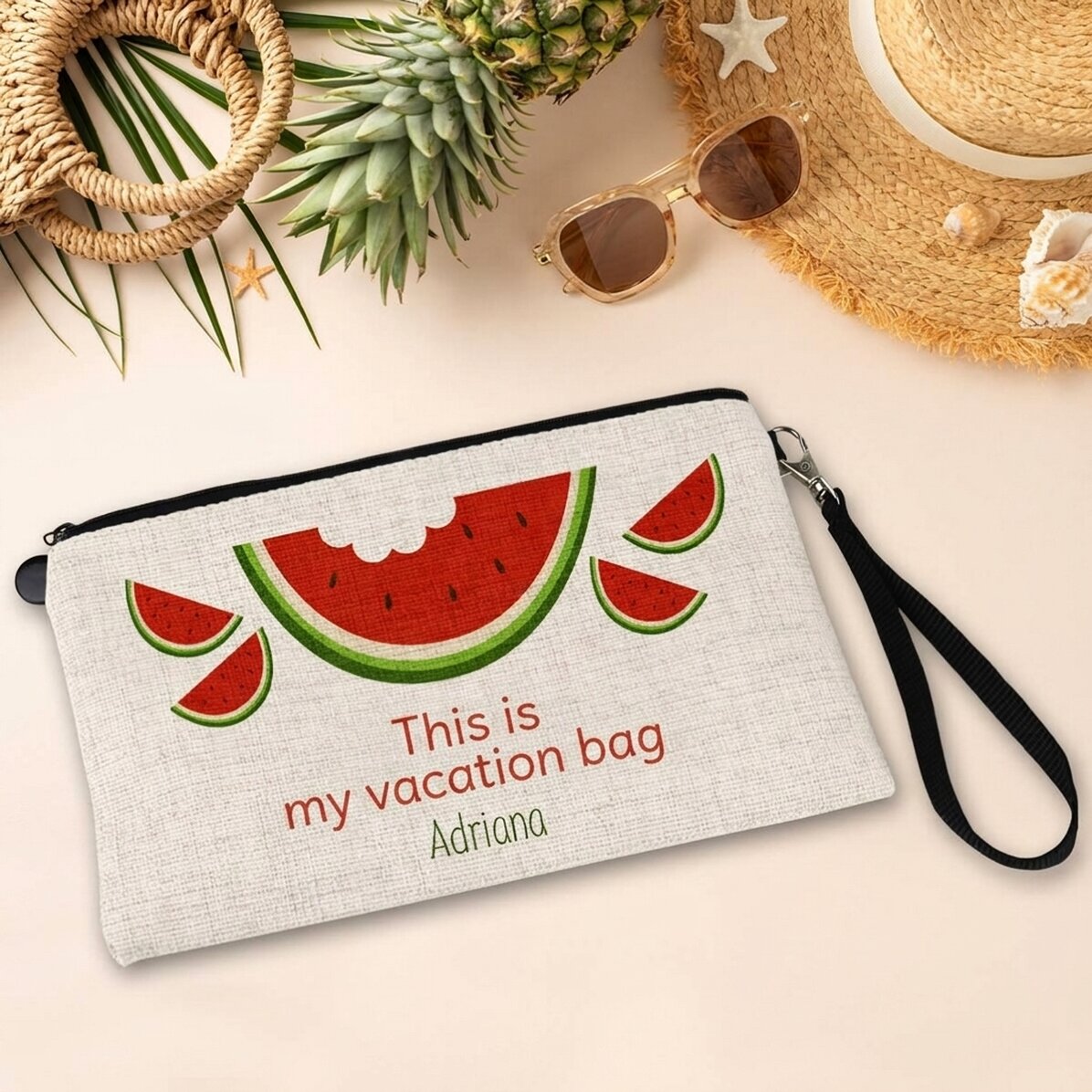 Bolsita para accesorios personalizada con texto - Watermelon