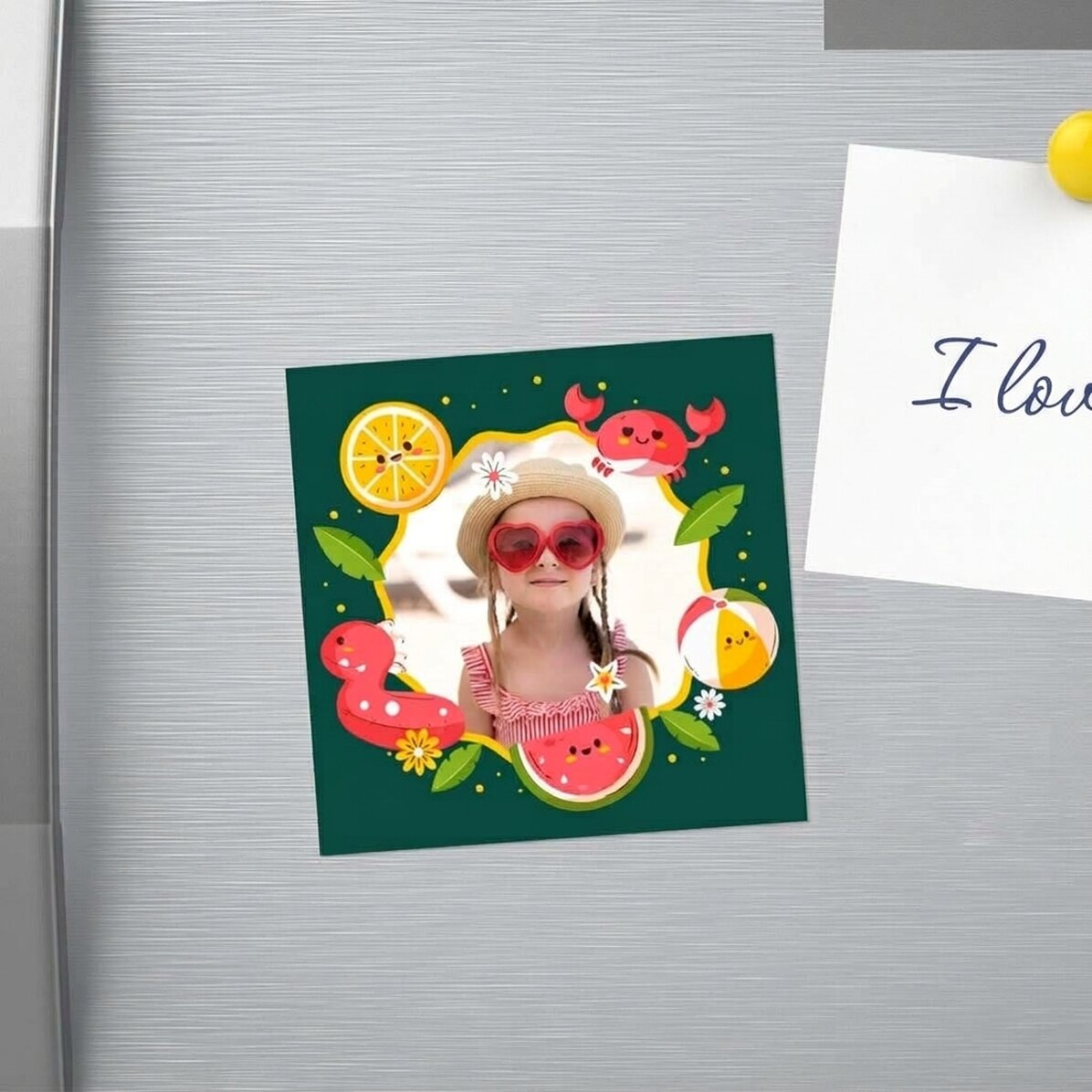 Imán personalizado de 10x10 con foto - Vacaciones de verano