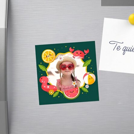 Imán personalizado de 10x10 con foto - Vacaciones de verano