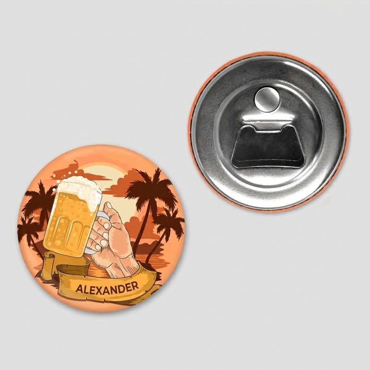 Abrebotellas con imán personalizado con texto - Vacaciones