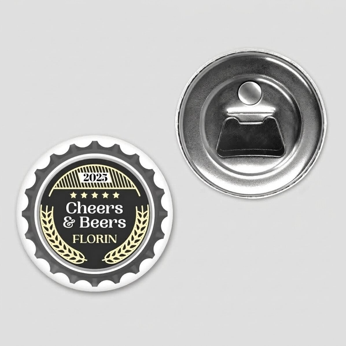 Abrebotellas con imán personalizado con texto - Cheers