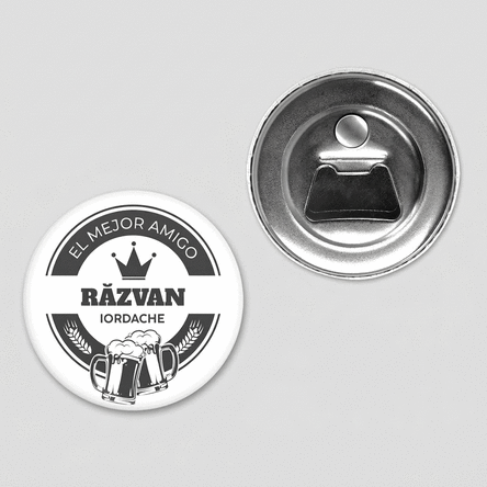 Abrebotellas con imán personalizado con texto - Cerveza