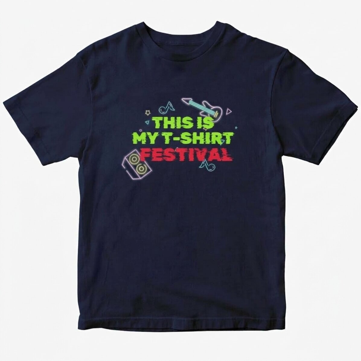 Camiseta de algodón personalizada con texto - Camiseta del festival