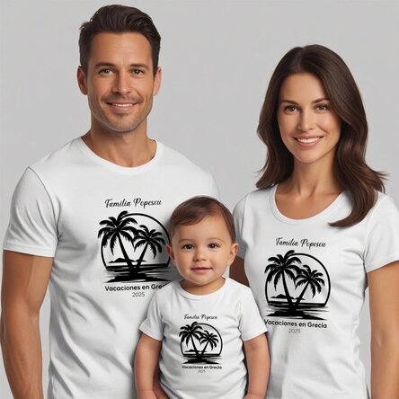 Camiseta de algodón personalizada para niños/adultos - Vacaciones de verano