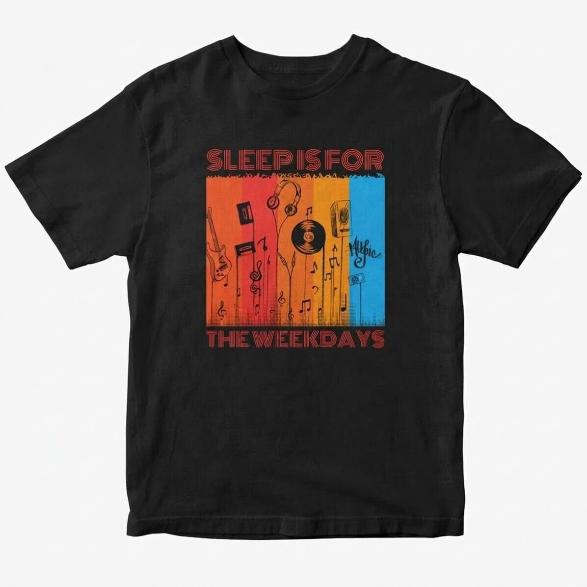 Camiseta de algodón personalizada con texto - Music life