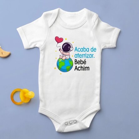 Body para niños personalizado con texto - Just landed