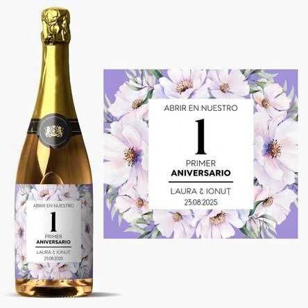 Vino espumoso personalizado con texto - Aniversario