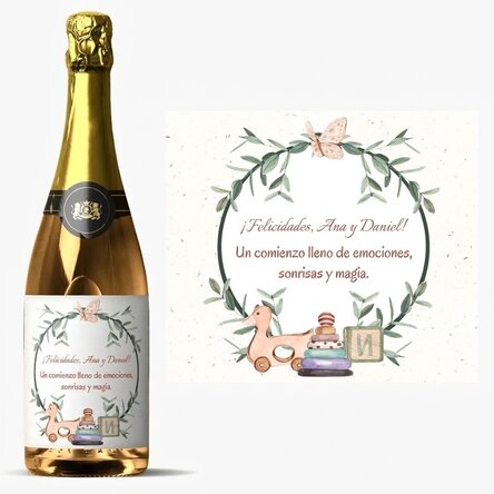 Vino espumoso personalizado con texto - Baby