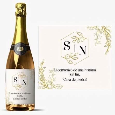 Vino espumoso personalizado con mensaje - Boda
