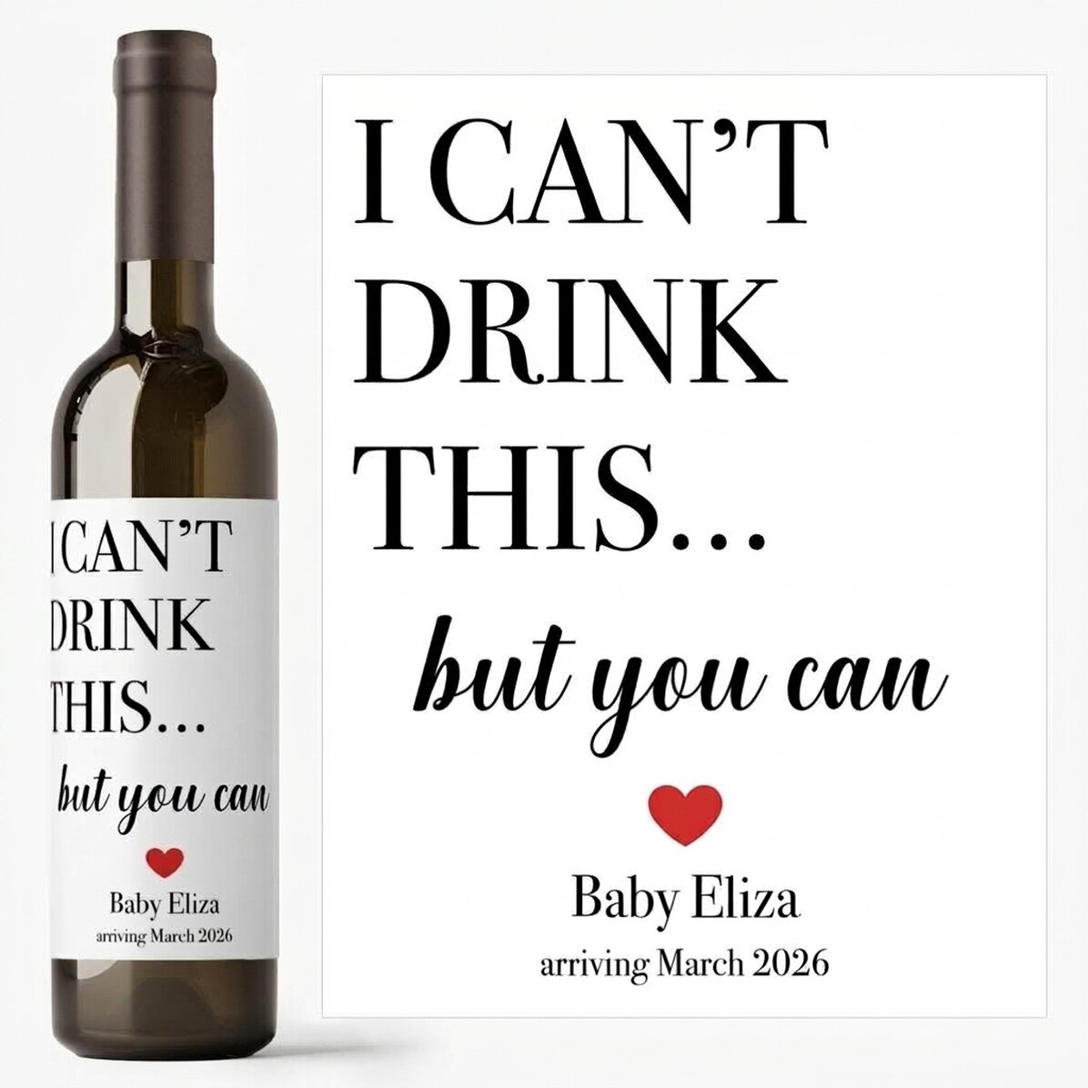 Vino personalizado con nombre - «I can’t drink»