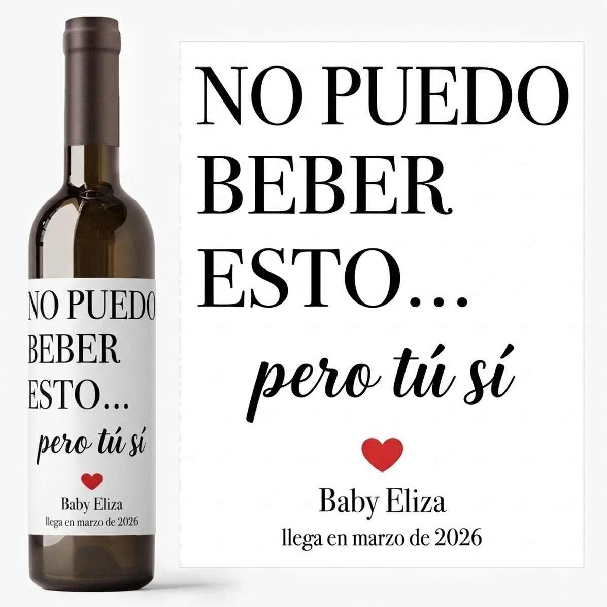 Vino personalizado con nombre - «I can’t drink»