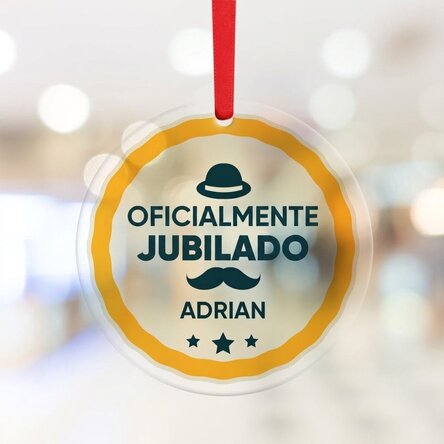 Adorno redondo personalizado con mensaje - Jubilación