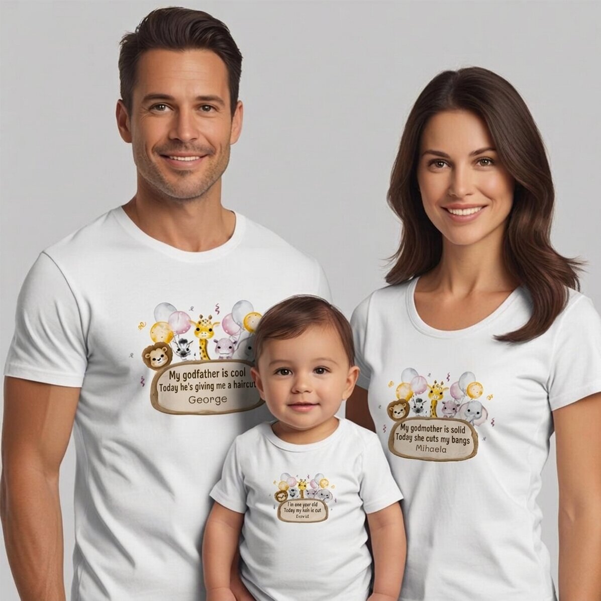 Camiseta de algodón para niños/adultos personalizada con mensaje - Corte mot
