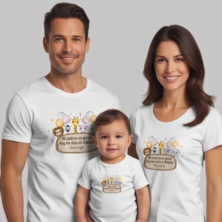 Camiseta de algodón para niños/adultos personalizada con mensaje - Corte mot