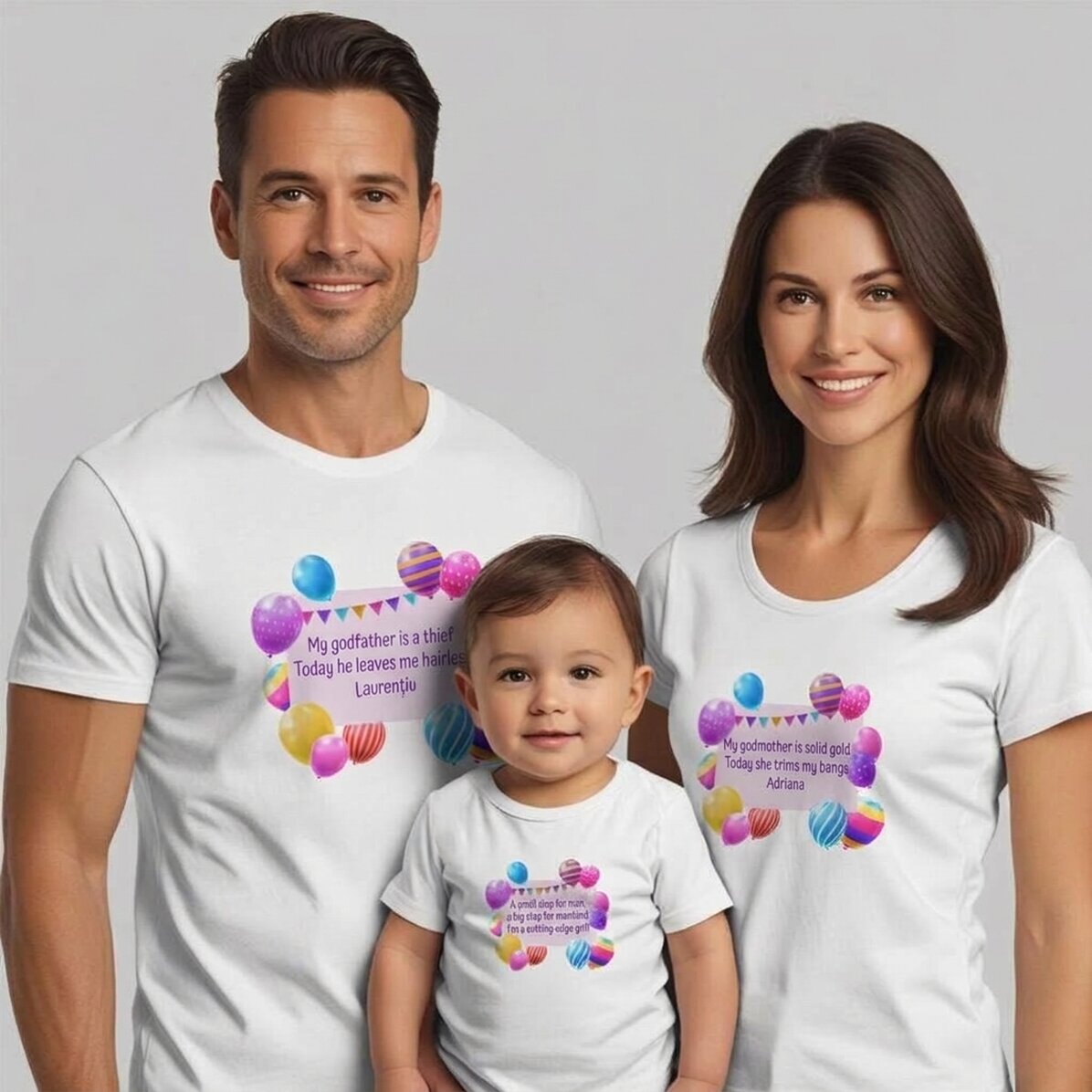 Camiseta de algodón personalizada para niños/adultos - Globos